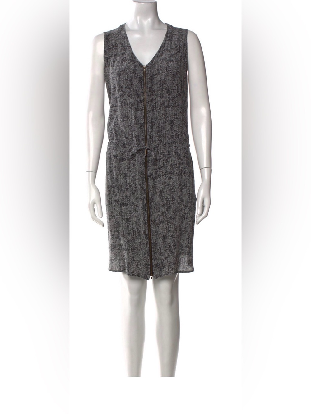 The Fisher Project Animal Print Sleeveles Silk Dress